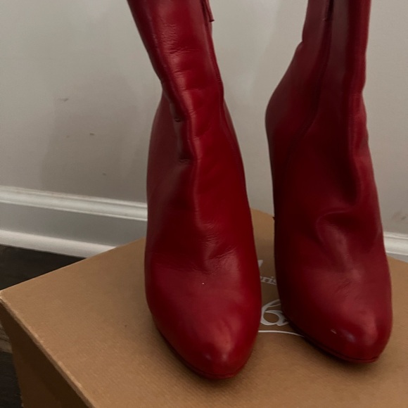Red Leather Booties by Christian Louboutin - Picture 3 of 5